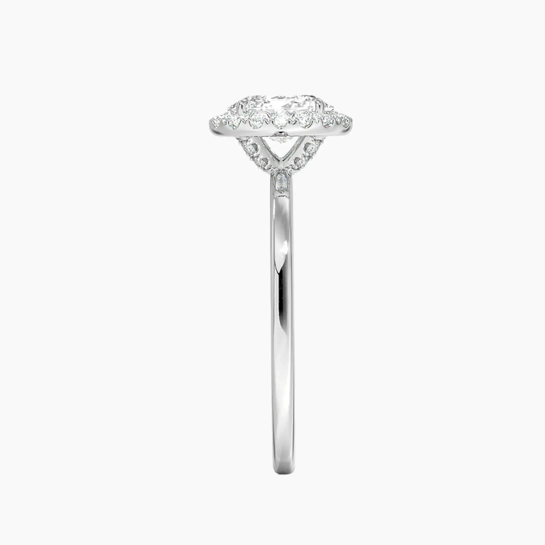 Cassiopeia Oval Hidden Halo 3 Carat Lab Grown Diamond Engagement Ring in 18K Yellow Gold