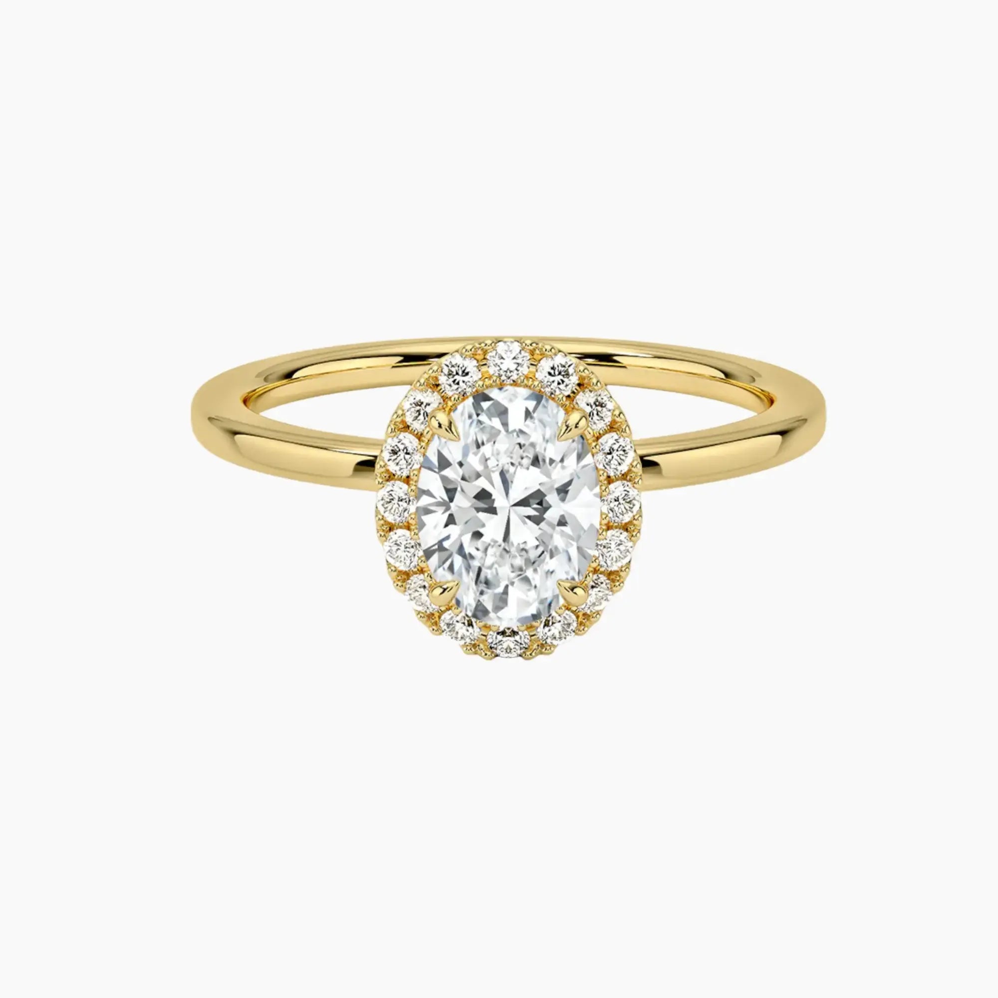 Cassiopeia Oval Hidden Halo 2.5 Carat Lab Grown Diamond Engagement Ring in 14K White Gold