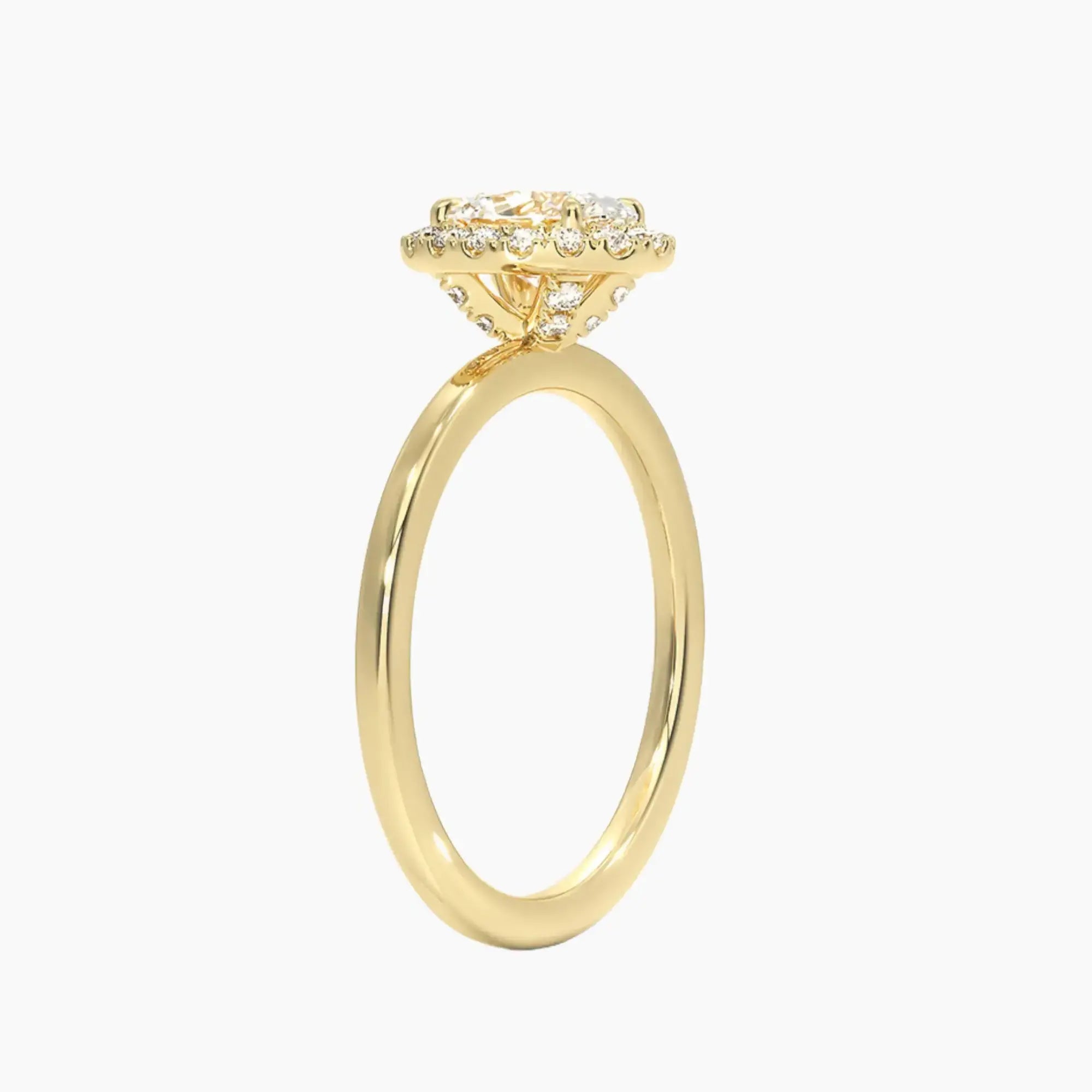 Cassiopeia Oval Hidden Halo 3 Carat Lab Grown Diamond Engagement Ring in 14K White Gold