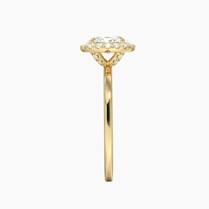 Cassiopeia Oval Hidden Halo 3 Carat Lab Grown Diamond Engagement Ring in 14K Rose Gold