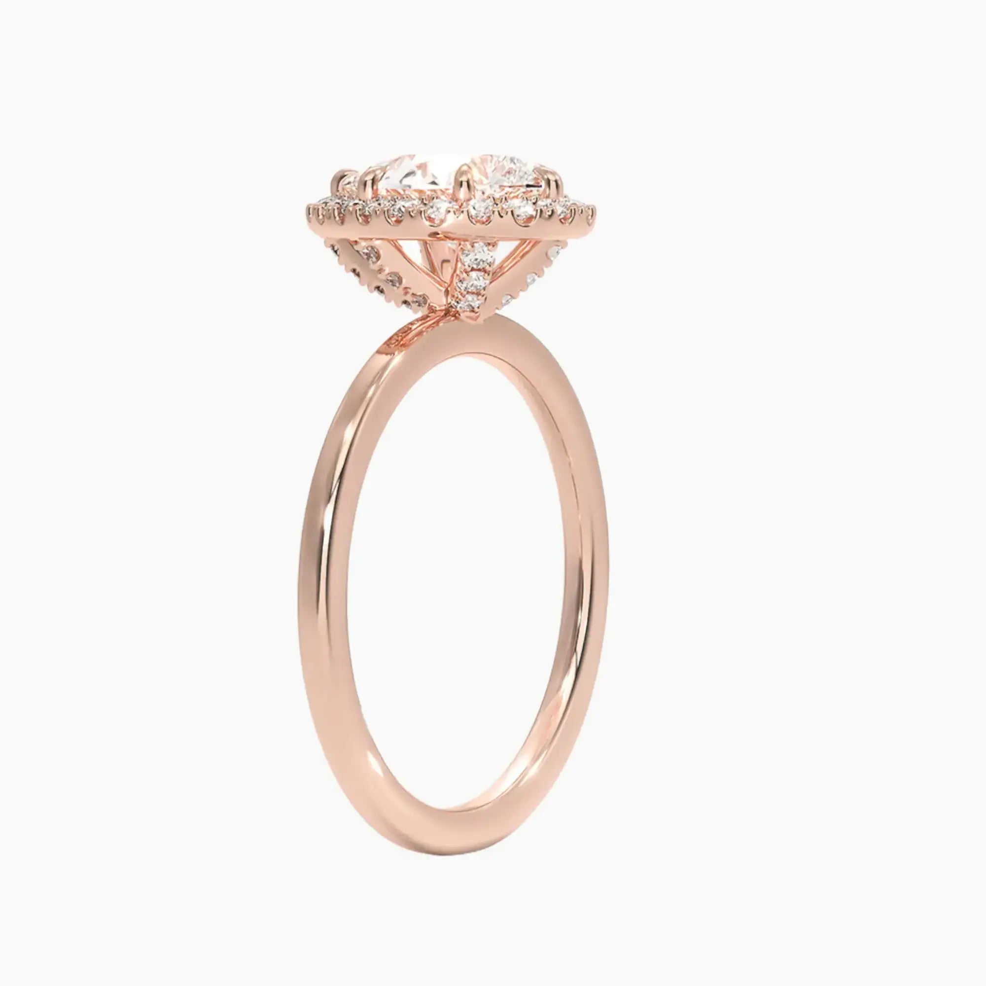 Cassiopeia Pear Hidden Halo Diamond Ring Setting in 18K Yellow Gold