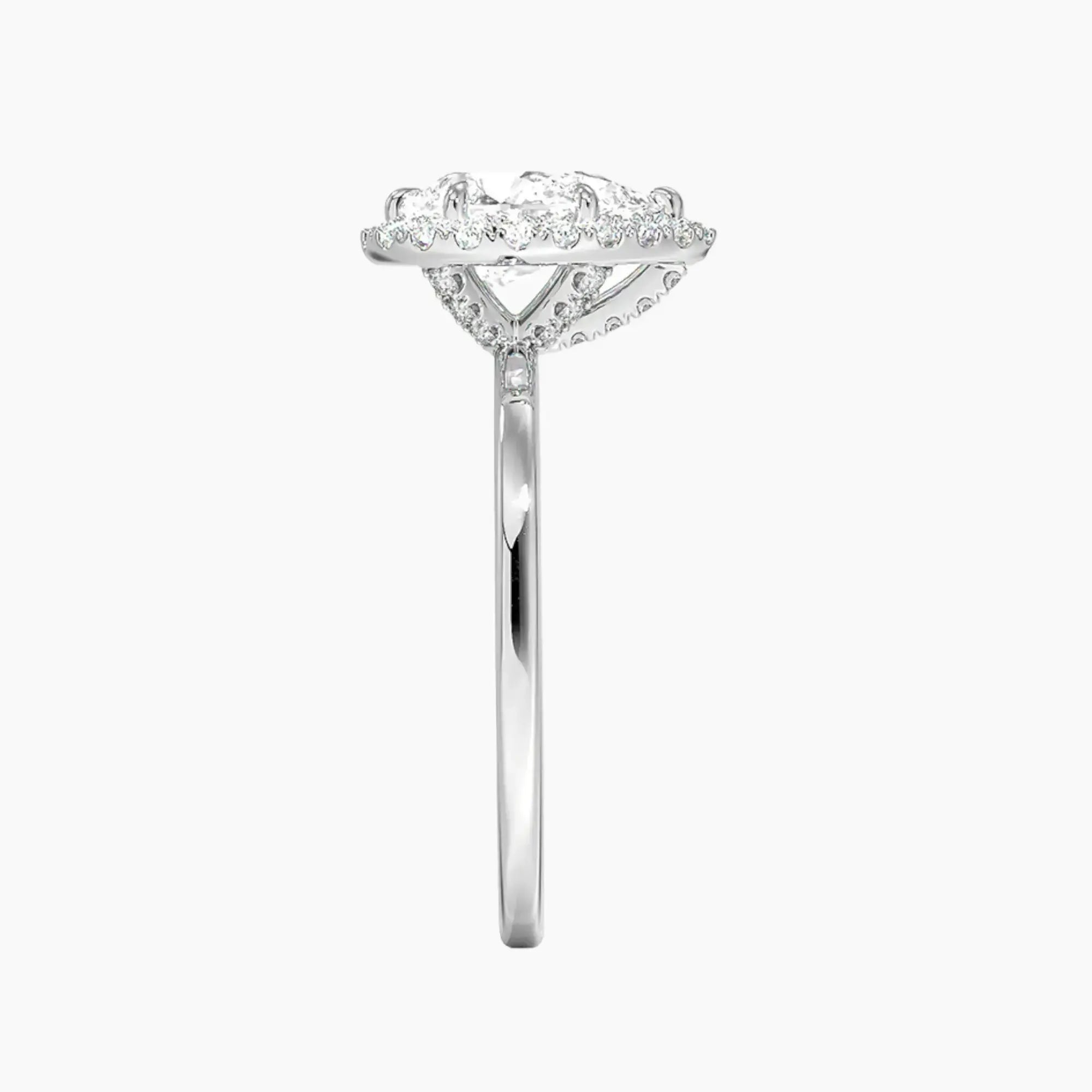 Cassiopeia Pear Hidden Halo 1.5 Carat Lab Grown Diamond Engagement Ring in 14K Yellow Gold