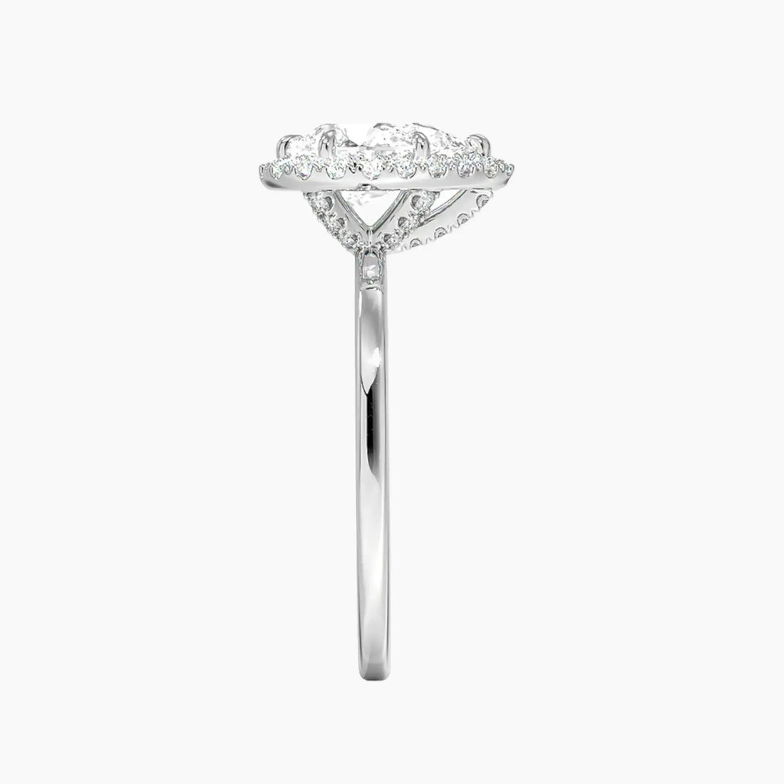 Cassiopeia Pear Hidden Halo 1.5 Carat Lab Grown Diamond Engagement Ring in 14K Yellow Gold