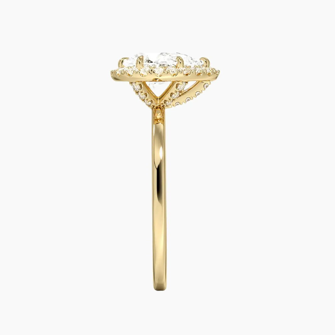 Cassiopeia Pear Hidden Halo 1.5 Carat Lab Grown Diamond Engagement Ring in 18K White Gold