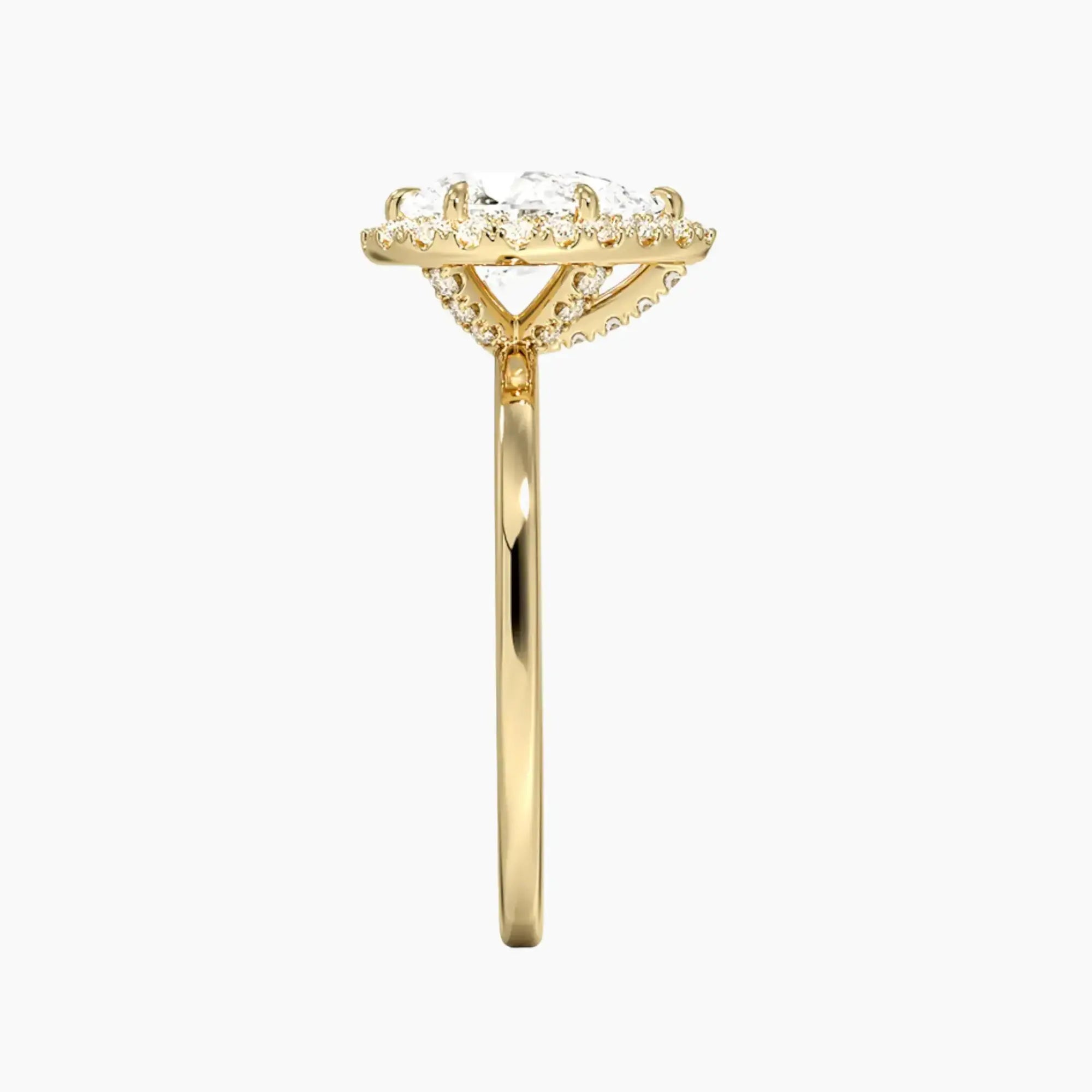 Cassiopeia Pear Hidden Halo 1.5 Carat Lab Grown Diamond Engagement Ring in 14K Rose Gold