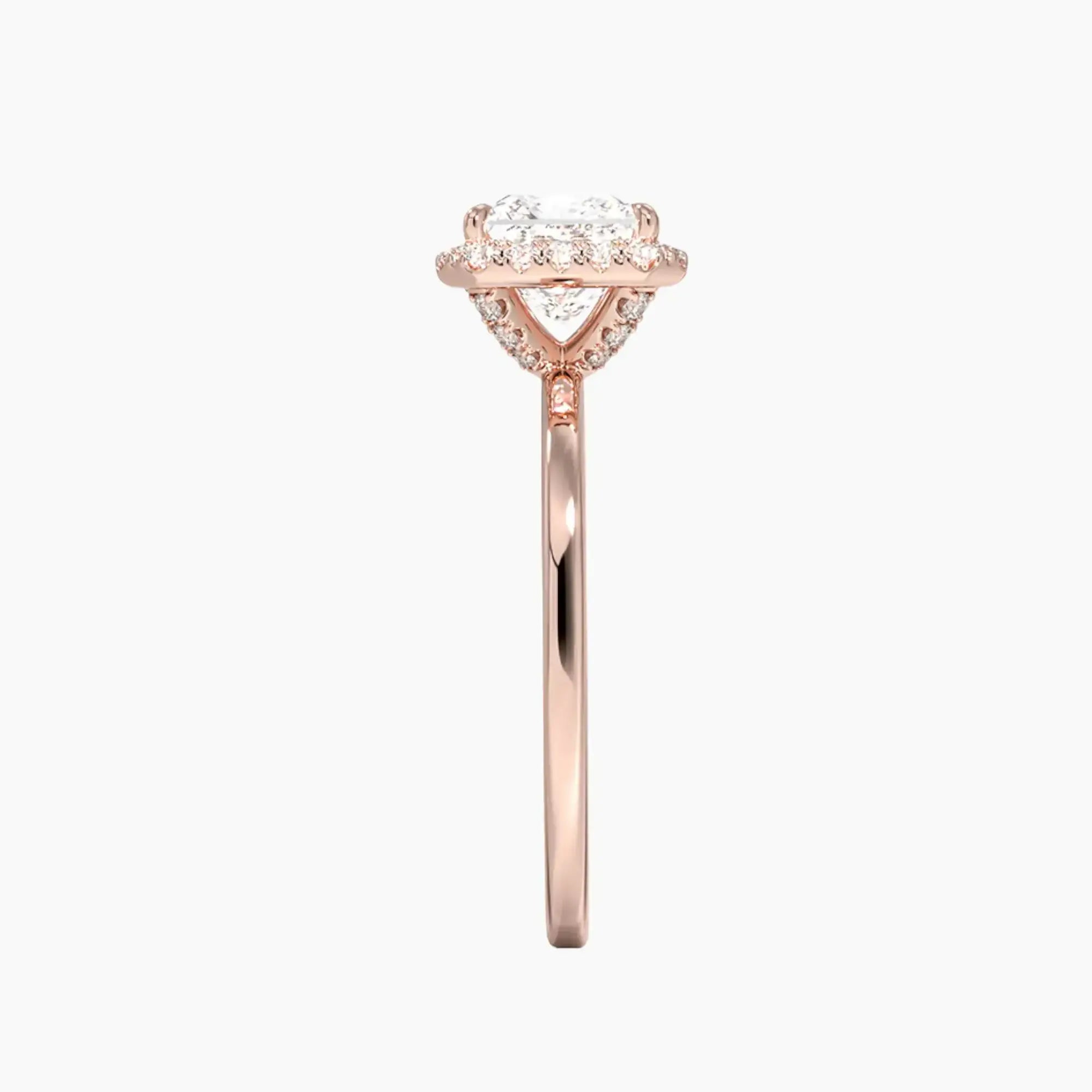 Cassiopeia Princess Hidden Halo 1 Carat Lab Grown Diamond Engagement Ring in 18K Yellow Gold