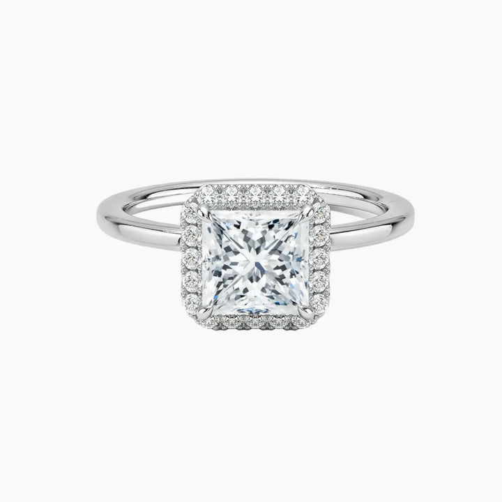 Cassiopeia Princess Hidden Halo 1.5 Carat Lab Grown Diamond Engagement Ring in 14K White Gold