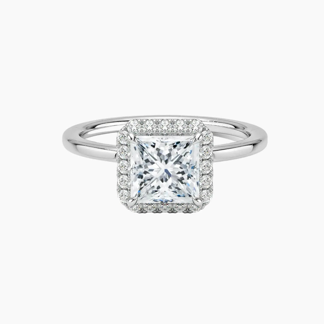 Cassiopeia Princess Hidden Halo 1 Carat Lab Grown Diamond Engagement Ring in 18K Yellow Gold