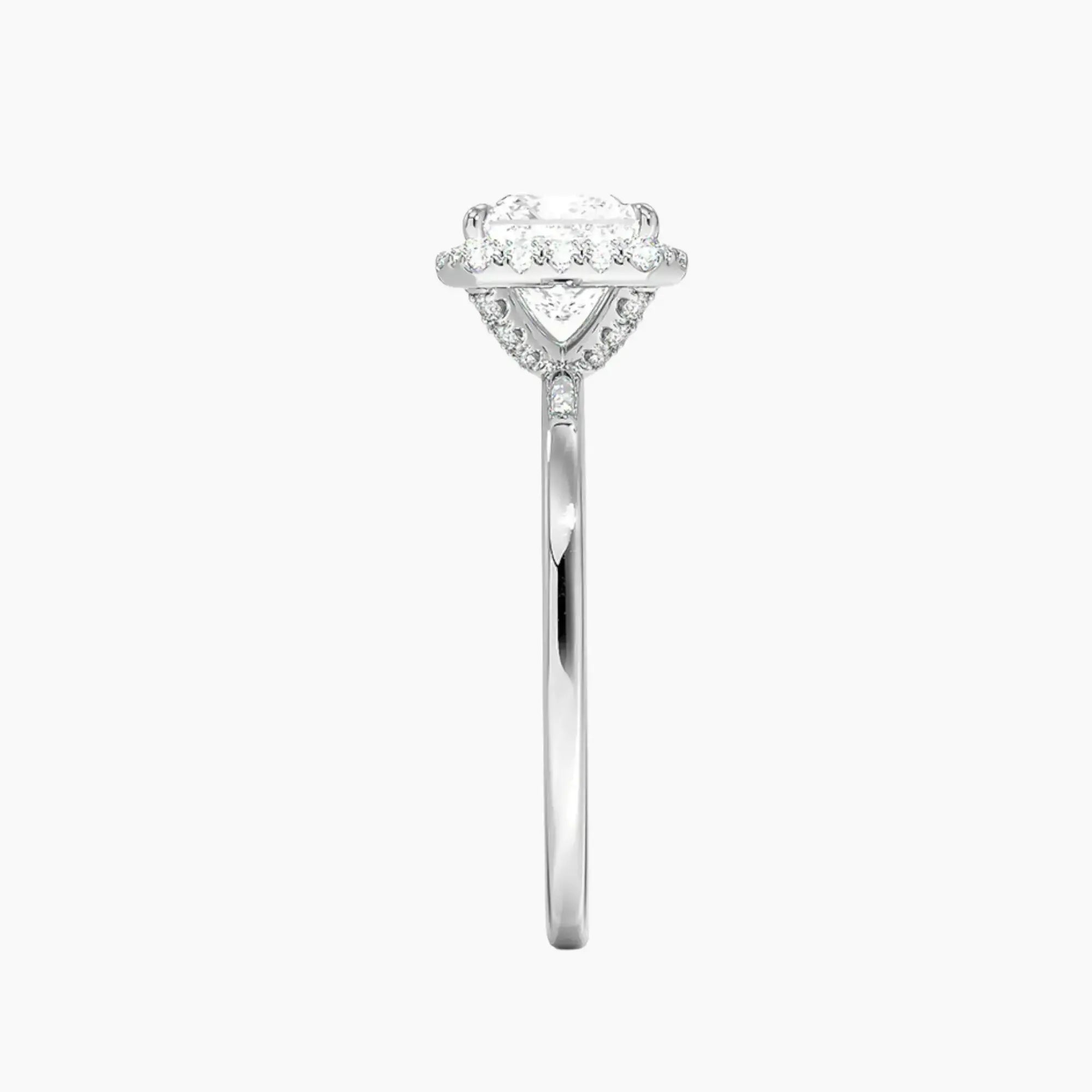 Cassiopeia Princess Hidden Halo 2 Carat Lab Grown Diamond Engagement Ring in 14K Rose Gold