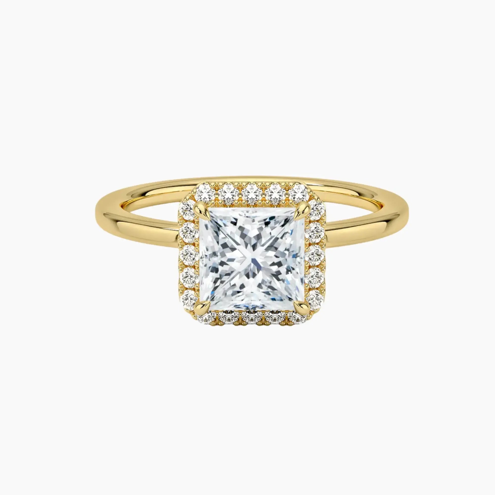 Cassiopeia Princess Hidden Halo 2.5 Carat Lab Grown Diamond Engagement Ring in 18K Rose Gold
