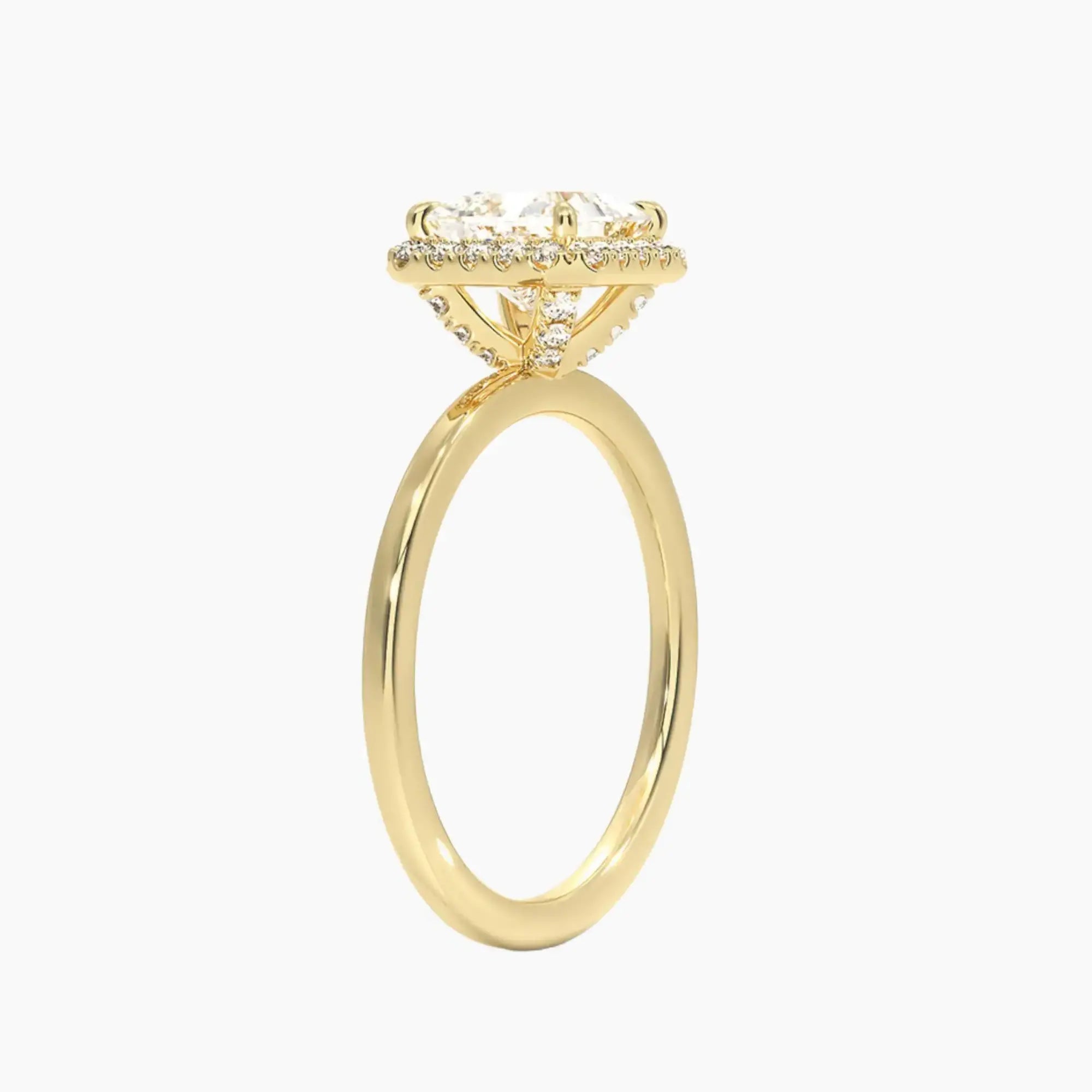 Cassiopeia Princess Hidden Halo 2 Carat Lab Grown Diamond Engagement Ring in 18K Rose Gold