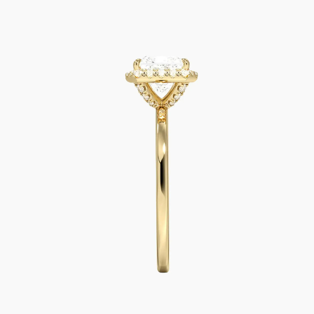 Cassiopeia Princess Hidden Halo 2.5 Carat Lab Grown Diamond Engagement Ring in 18K Rose Gold