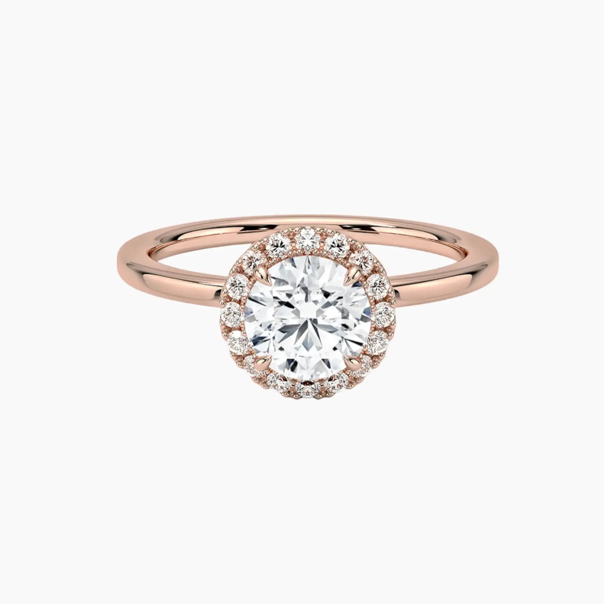 Cassiopeia Round Hidden Halo 1 Carat Lab Grown Diamond Engagement Ring in 18K Yellow Gold