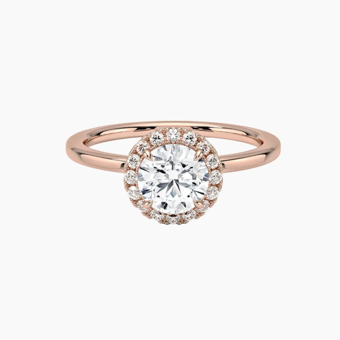 Cassiopeia Round Hidden Halo Diamond Ring Setting in 14K Yellow Gold