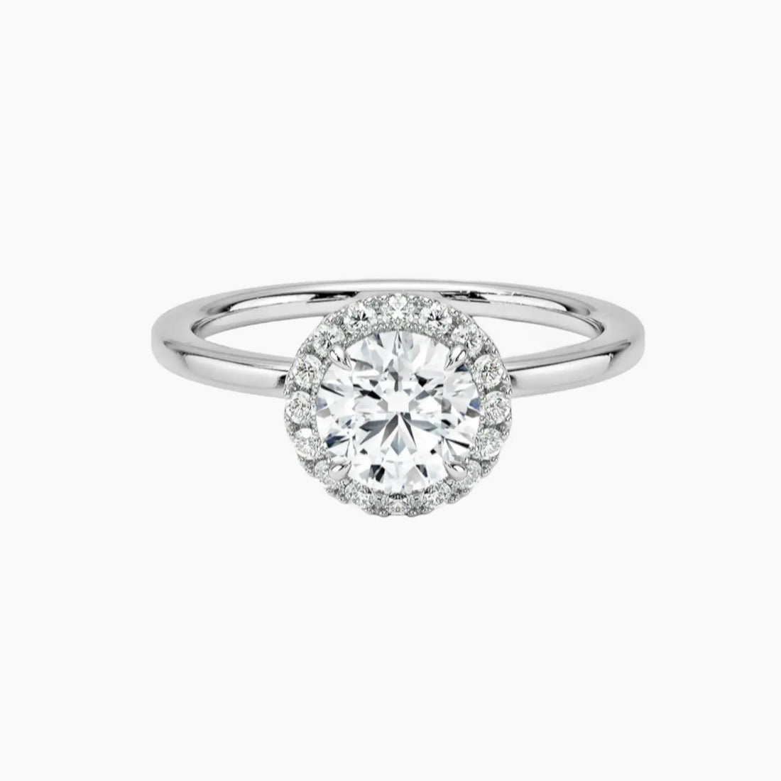 Cassiopeia Round Hidden Halo Diamond Ring Setting in 18K Yellow Gold
