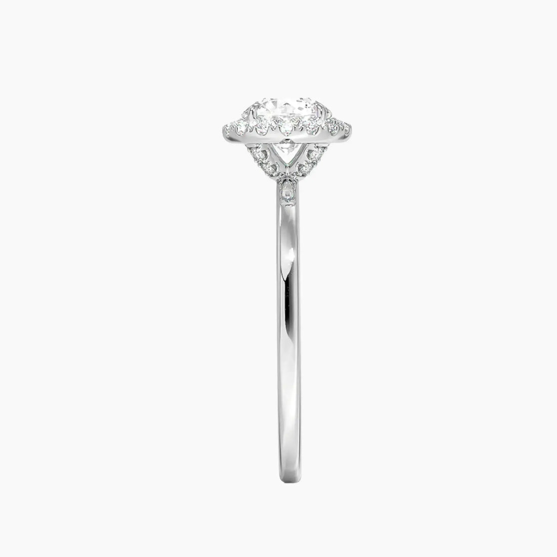 Cassiopeia Round Hidden Halo 2 Carat Lab Grown Diamond Engagement Ring in 14K Rose Gold