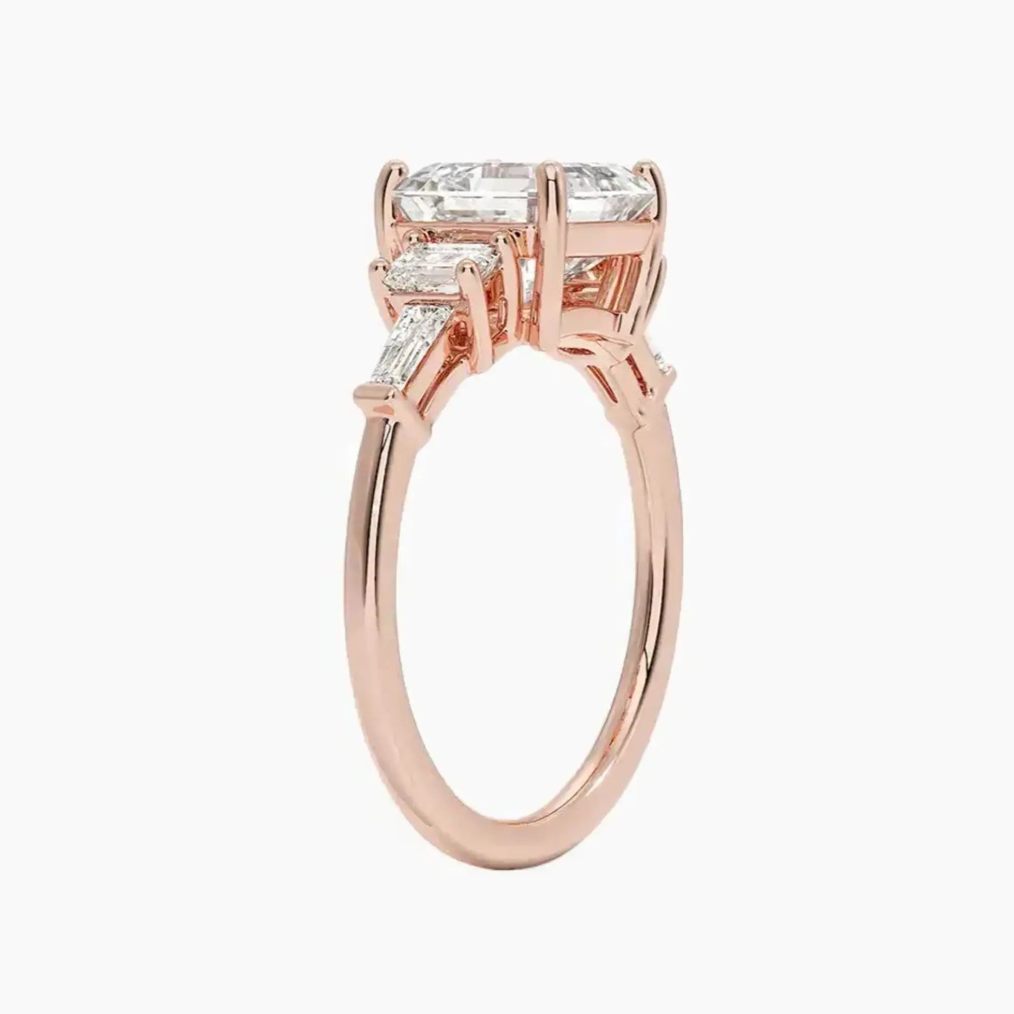 Delphine Five Stone Asscher Designer 1.5 Carat Lab Grown Diamond Engagement Ring in 18K Yellow Gold