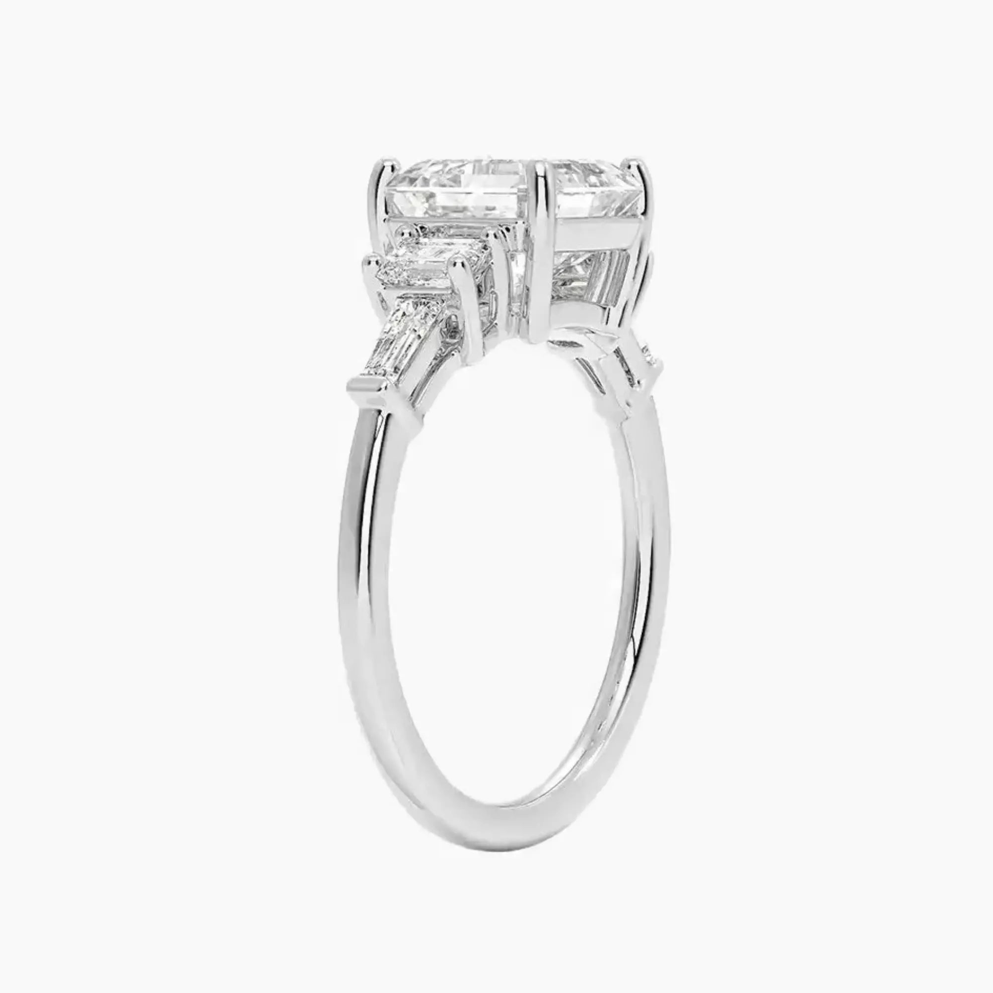 Delphine Five Stone Asscher Designer 2.5 Carat Lab Grown Diamond Engagement Ring in 14K Rose Gold