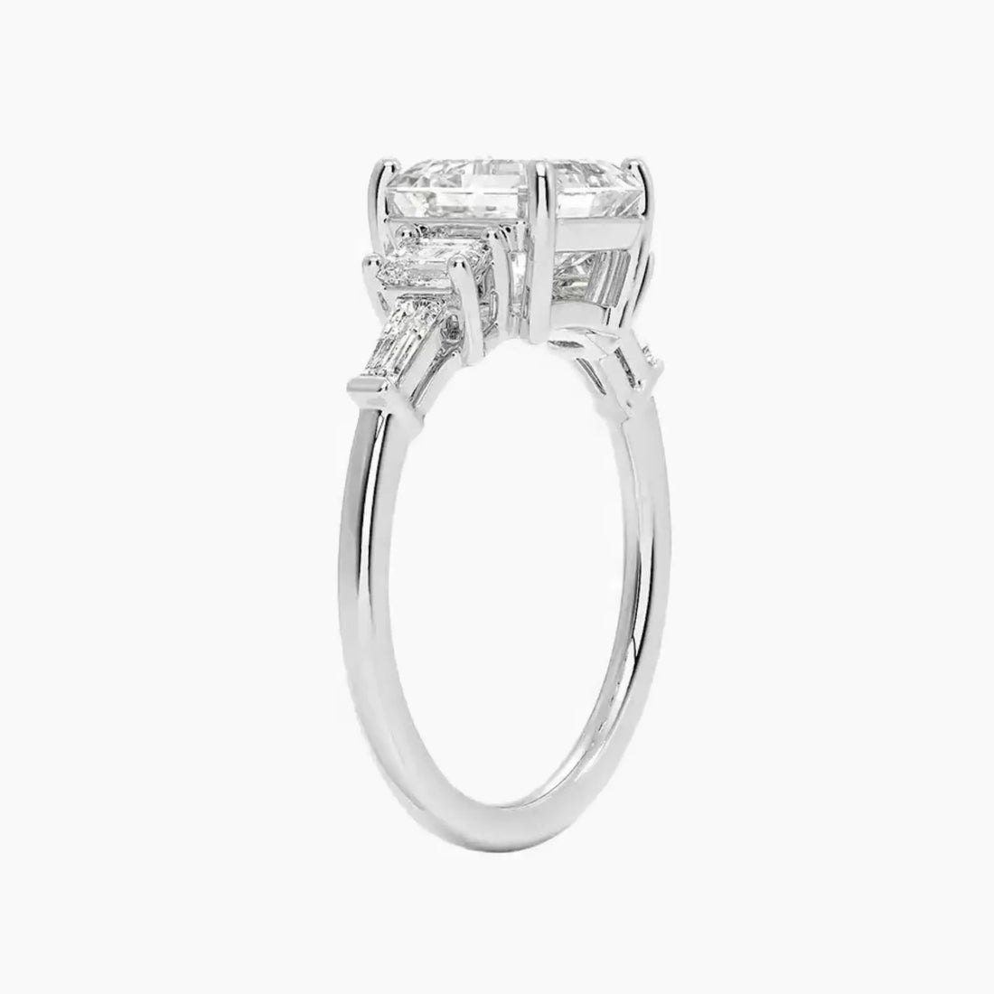 Delphine Five Stone Asscher Designer 1.5 Carat Lab Grown Diamond Engagement Ring in 18K White Gold