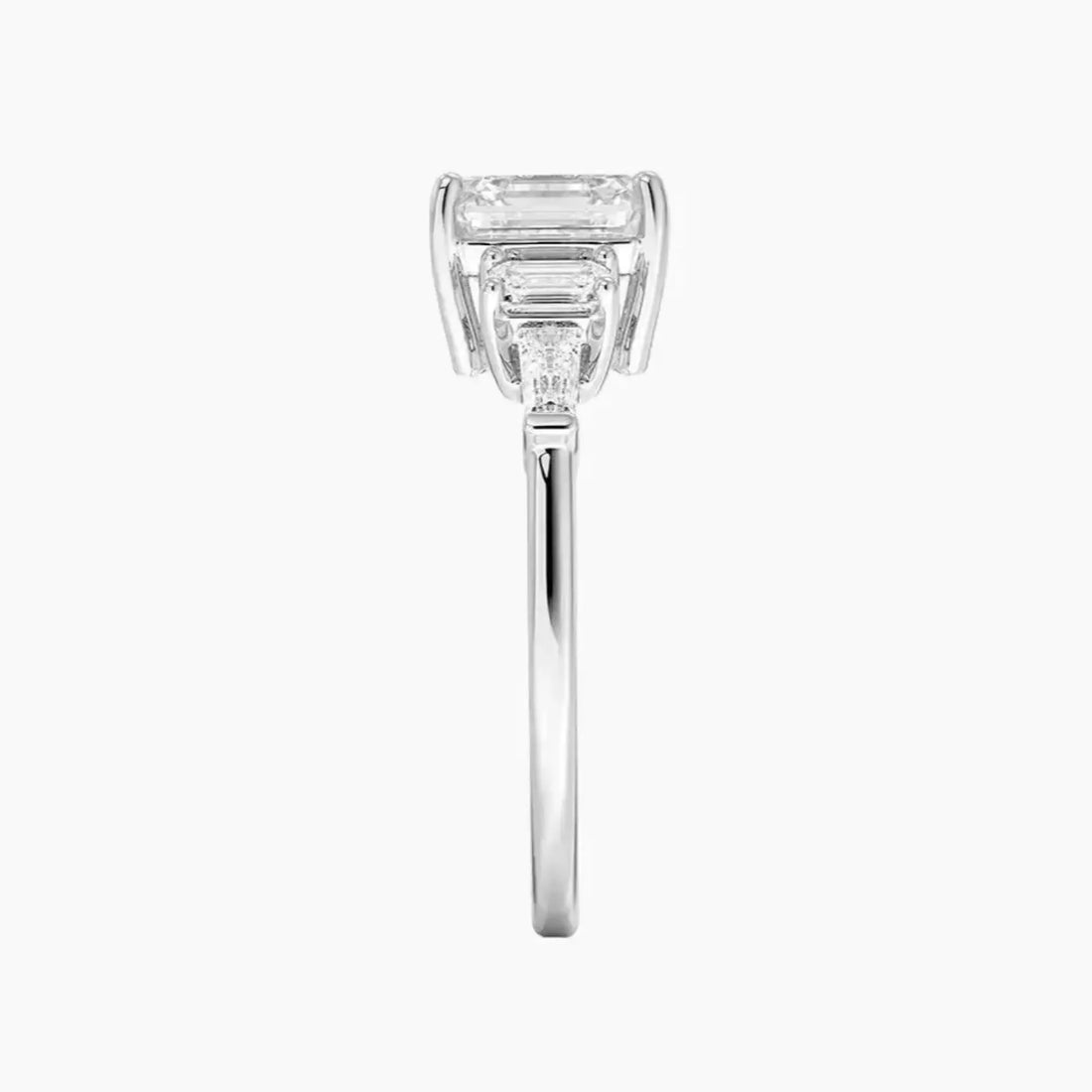 Delphine Five Stone Asscher Designer 2 Carat Lab Grown Diamond Engagement Ring in 18K Yellow Gold
