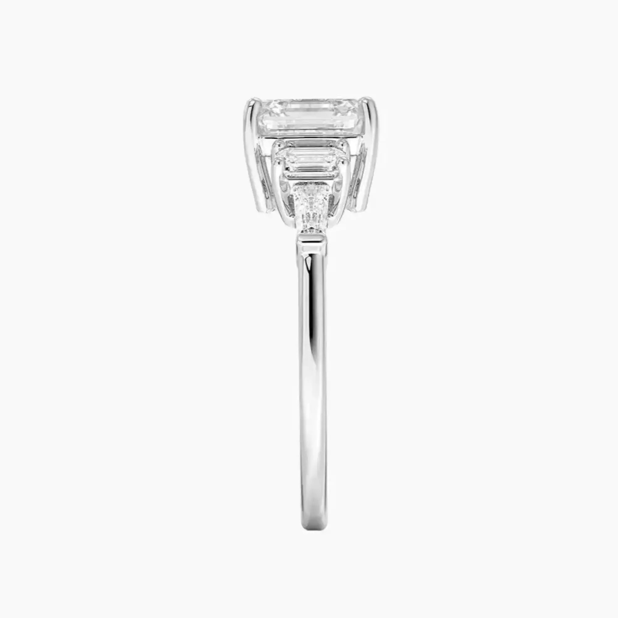 Delphine Five Stone Asscher Designer 3 Carat Lab Grown Diamond Engagement Ring in 18K Yellow Gold