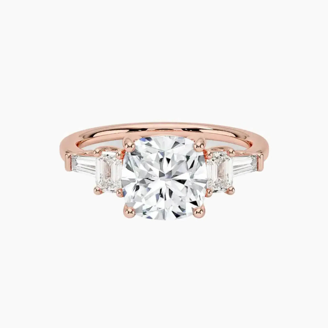 Delphine Five Stone Cushion Designer 1.5 Carat Lab Grown Diamond Engagement Ring in 14K White Gold