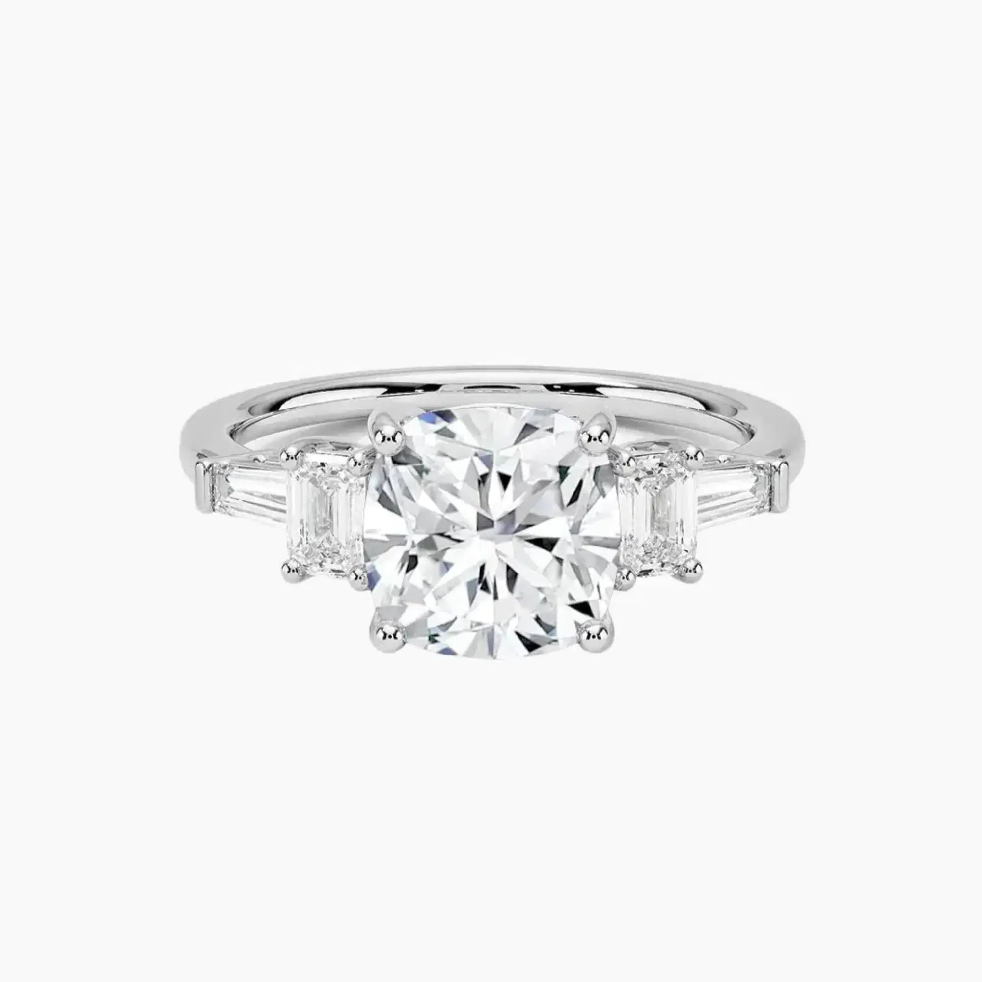 Delphine Five Stone Cushion Designer 2 Carat Lab Grown Diamond Engagement Ring in 18K Rose Gold