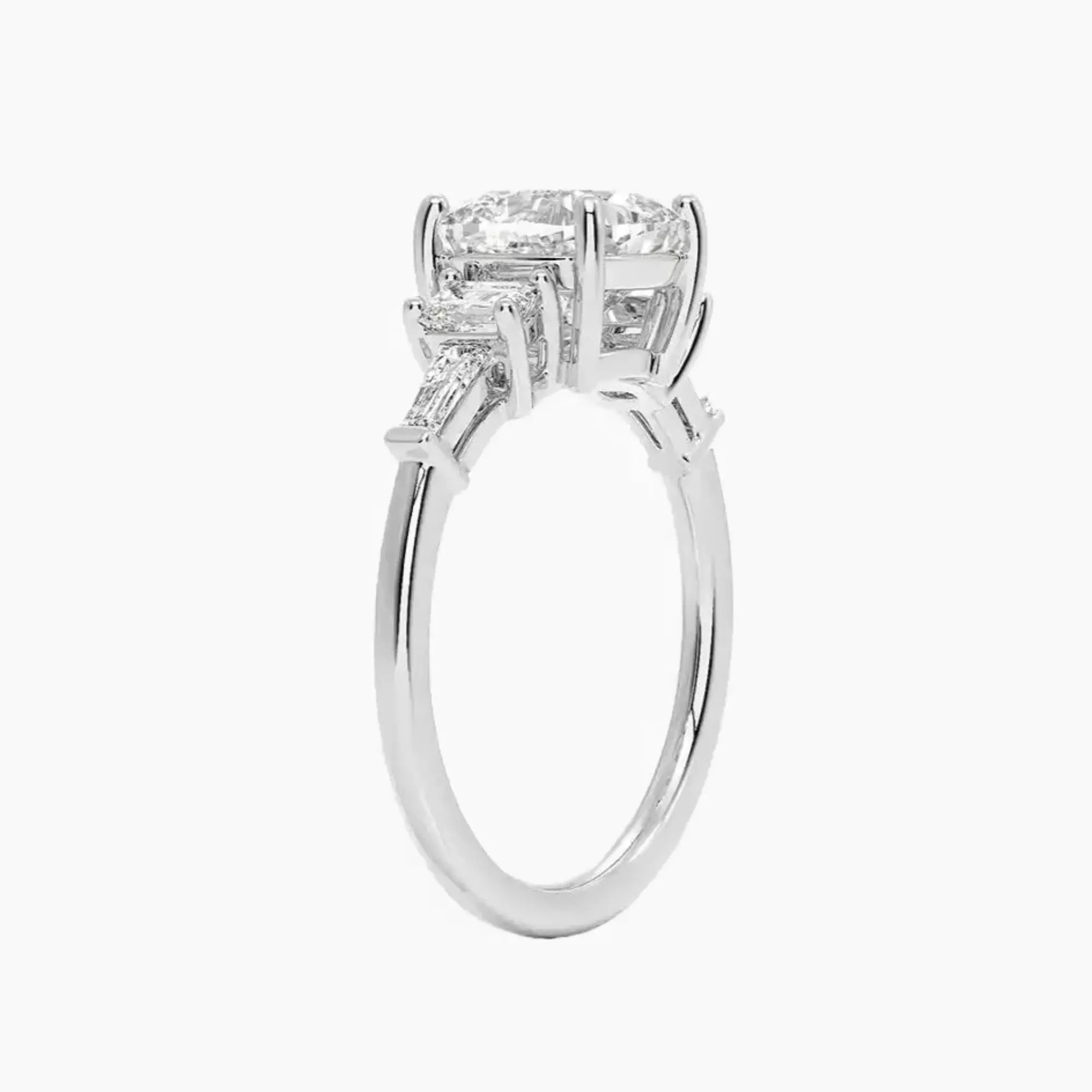 Delphine Five Stone Cushion Designer 1 Carat Lab Grown Diamond Engagement Ring in 18K Rose Gold