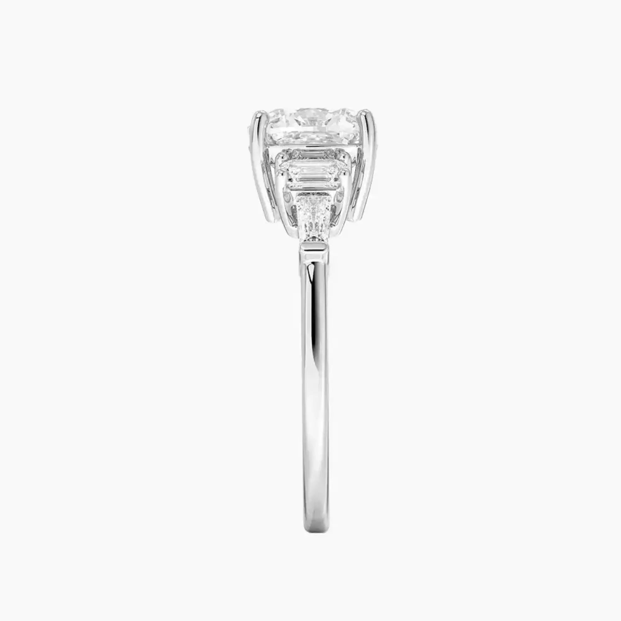 Delphine Five Stone Cushion Designer 2 Carat Lab Grown Diamond Engagement Ring in 14K Rose Gold