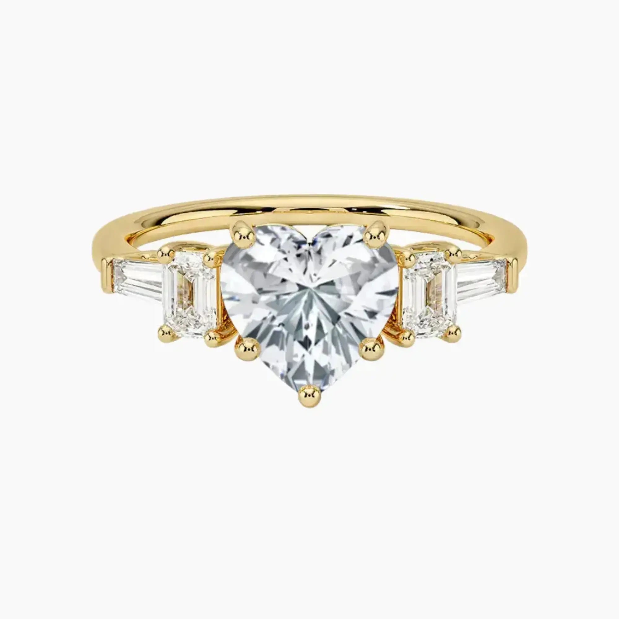 Delphine Five Stone Heart Designer 1.5 Carat Lab Grown Diamond Engagement Ring in 14K Rose Gold