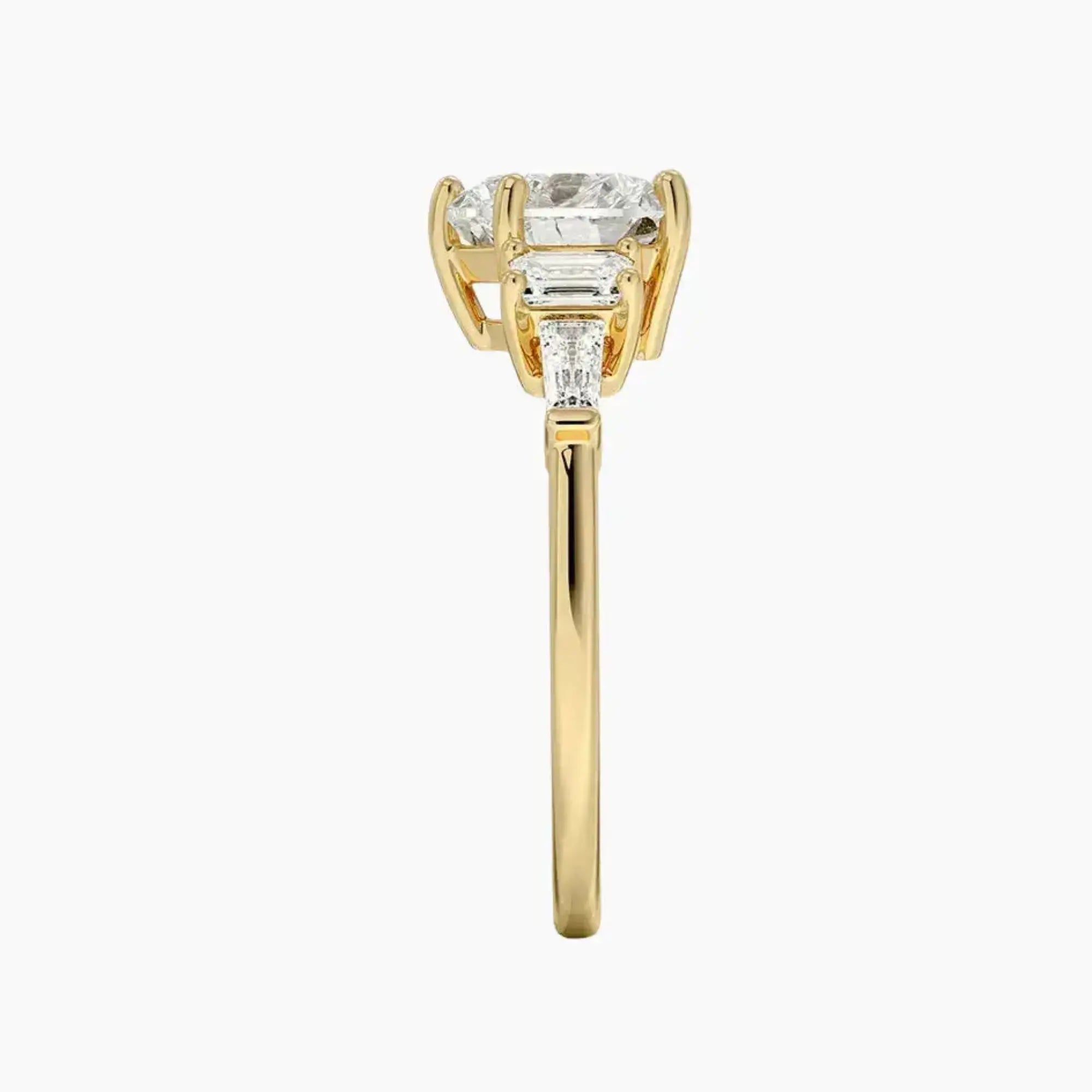 Delphine Five Stone Heart Designer 2.5 Carat Lab Grown Diamond Engagement Ring in 14K Yellow Gold