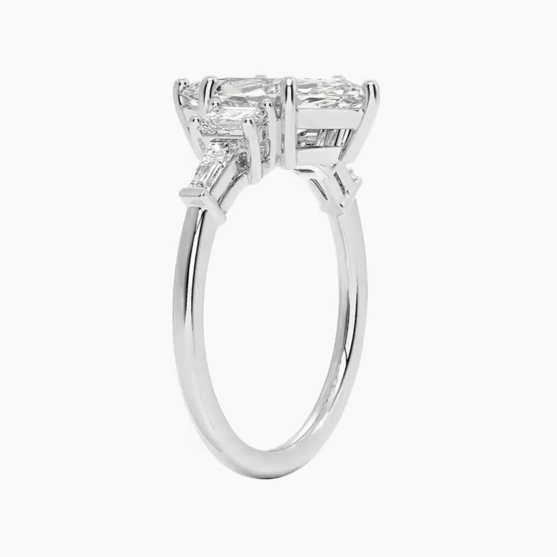 Delphine Five Stone Marquise Designer 3 Carat Lab Grown Diamond Engagement Ring in 14K White Gold