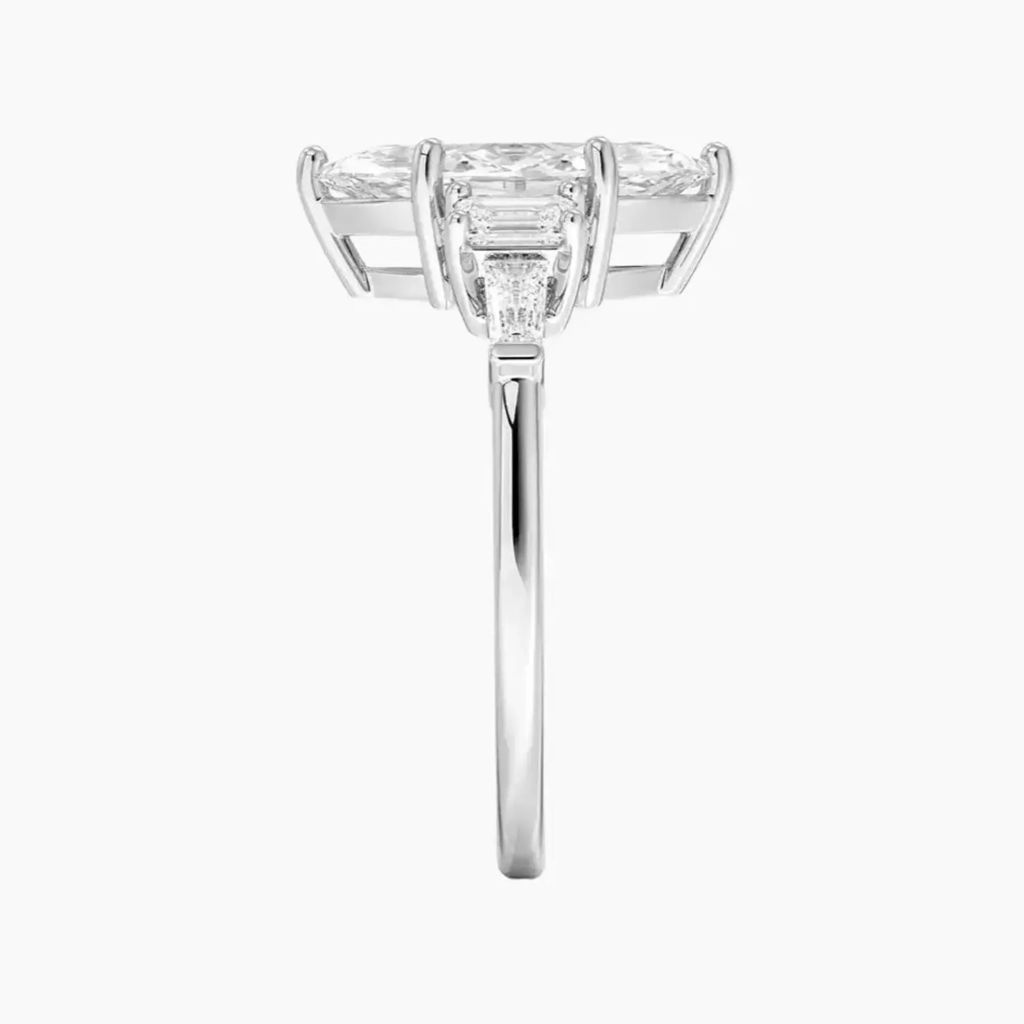 Delphine Five Stone Marquise Designer 3 Carat Lab Grown Diamond Engagement Ring in 18K Yellow Gold