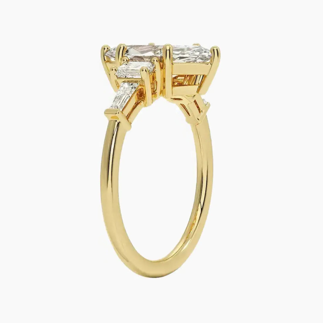 Delphine Five Stone Marquise Designer 1.5 Carat Lab Grown Diamond Engagement Ring in 18K White Gold