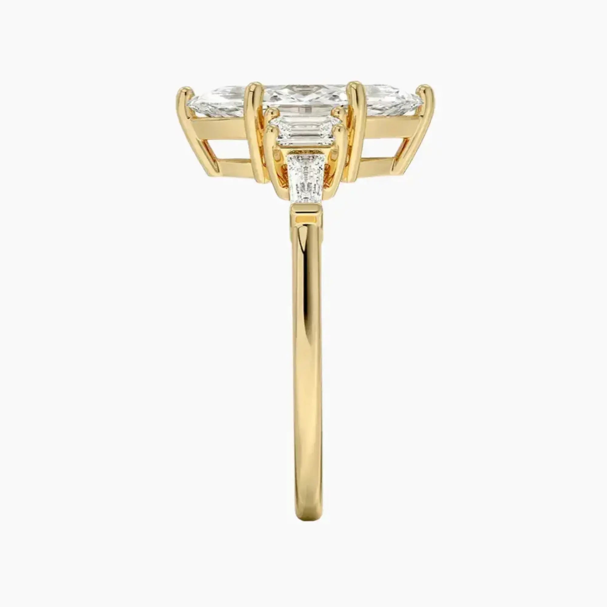 Delphine Five Stone Marquise Designer 1.5 Carat Lab Grown Diamond Engagement Ring in 14K Rose Gold