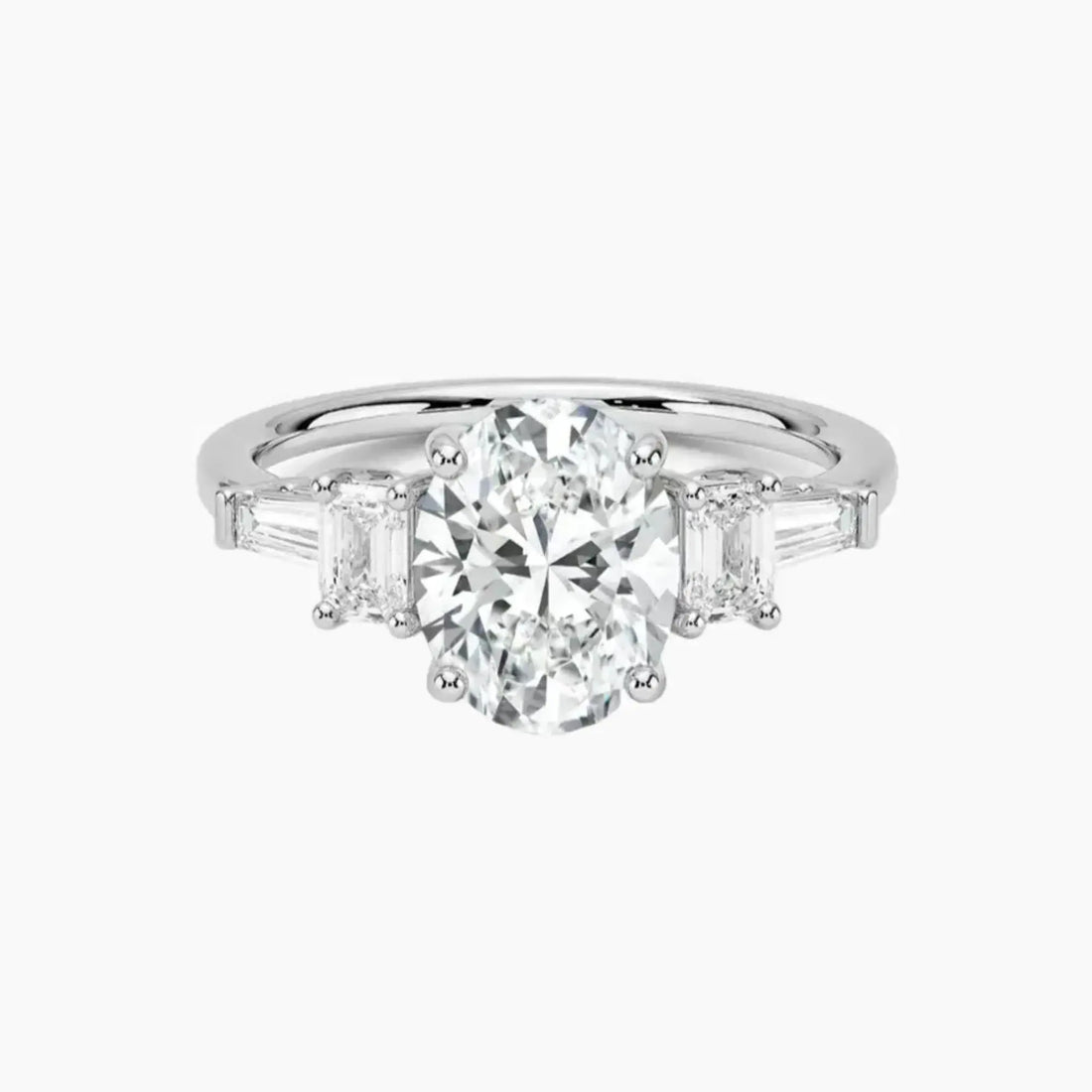 Delphine Five Stone Oval Designer 2.5 Carat Lab Grown Diamond Engagement Ring in 14K Yellow Gold
