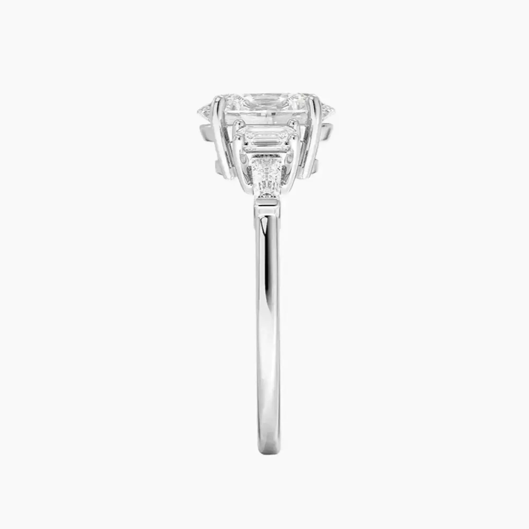 Delphine Five Stone Oval Designer 1 Carat Lab Grown Diamond Engagement Ring in 14K Yellow Gold