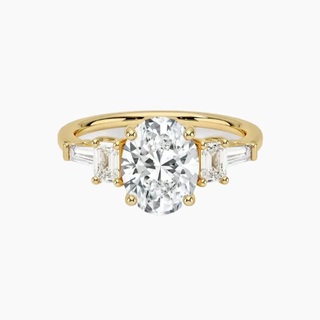 Delphine Five Stone Oval Designer Diamond Ring Setting in 18K White Gold