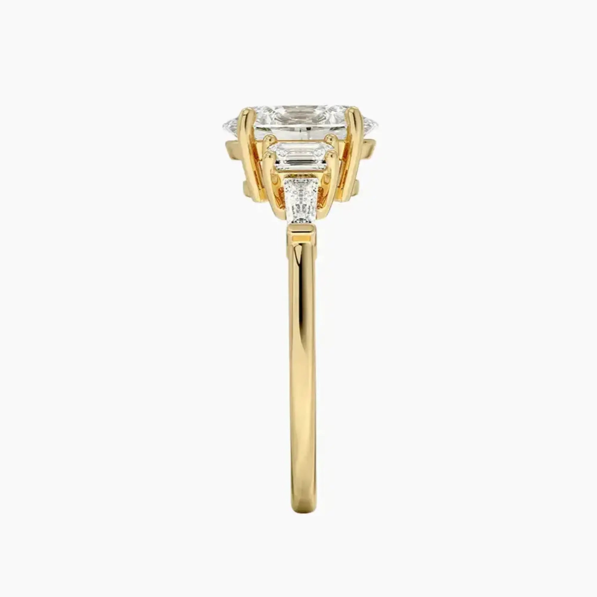 Delphine Five Stone Oval Designer Diamond Ring Setting in 18K White Gold