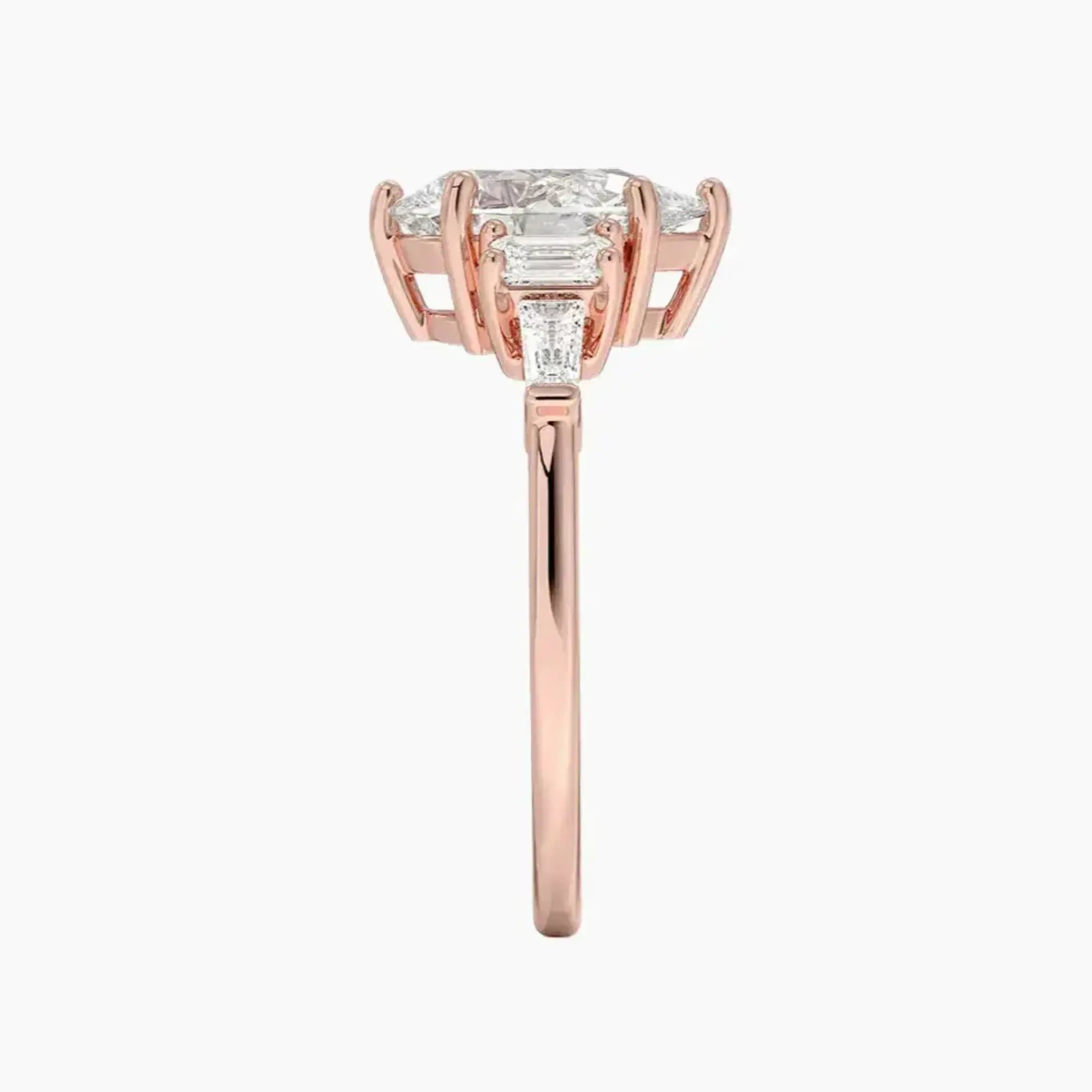 Delphine Five Stone Pear Designer 1 Carat Lab Grown Diamond Engagement Ring in 18K Yellow Gold