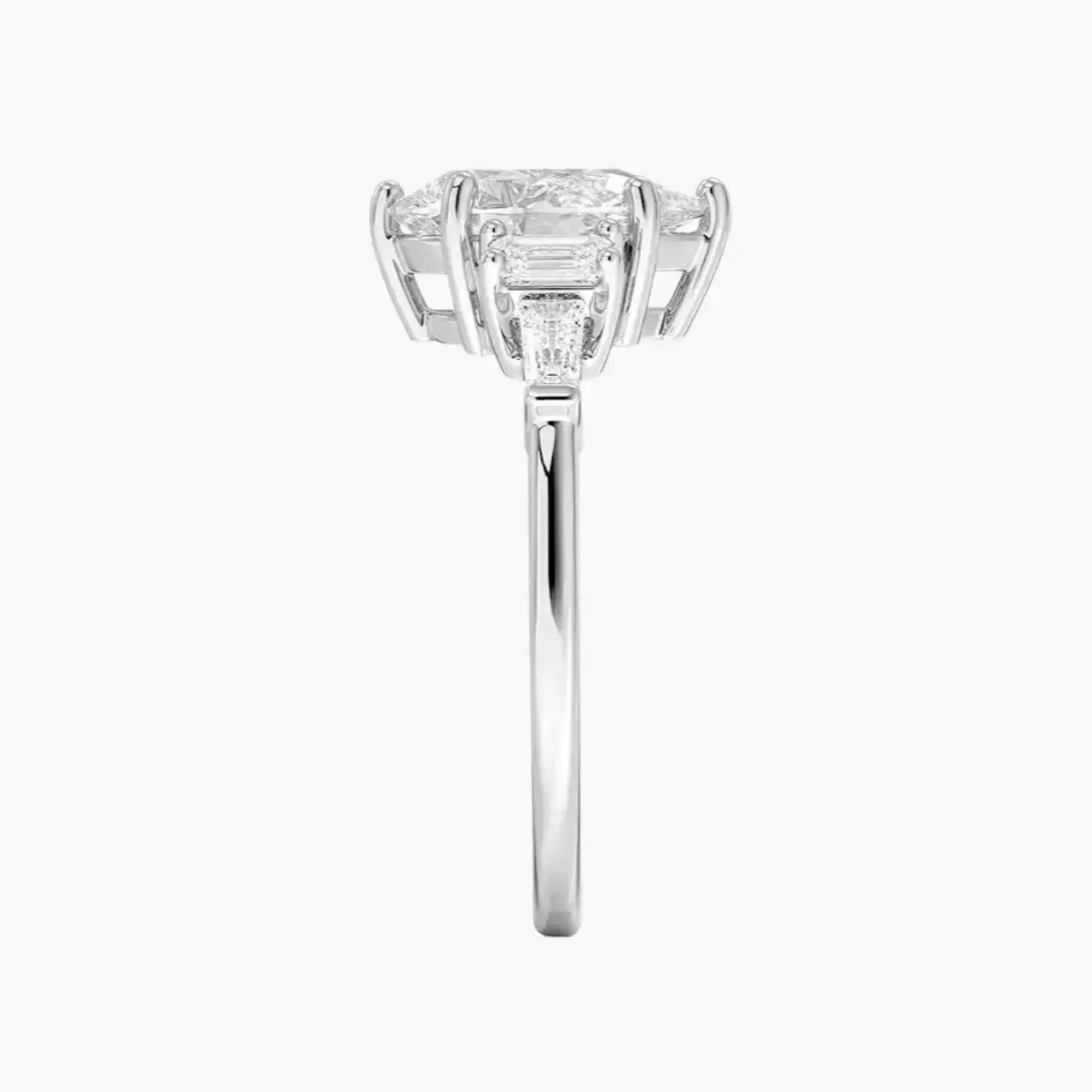 Delphine Five Stone Pear Designer 1 Carat Lab Grown Diamond Engagement Ring in 14K Rose Gold