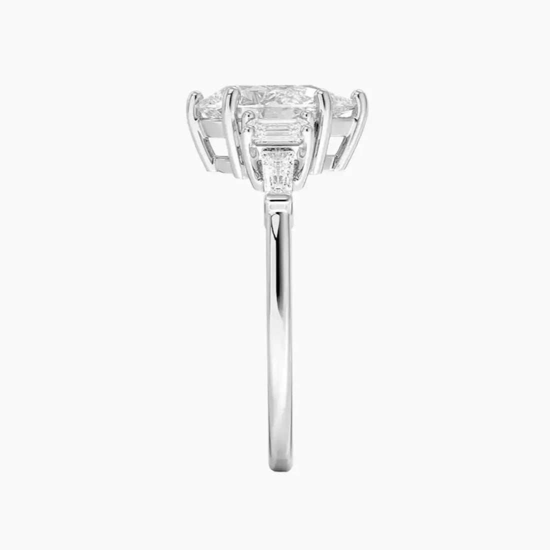 Delphine Five Stone Pear Designer Diamond Ring Setting in 14K Yellow Gold