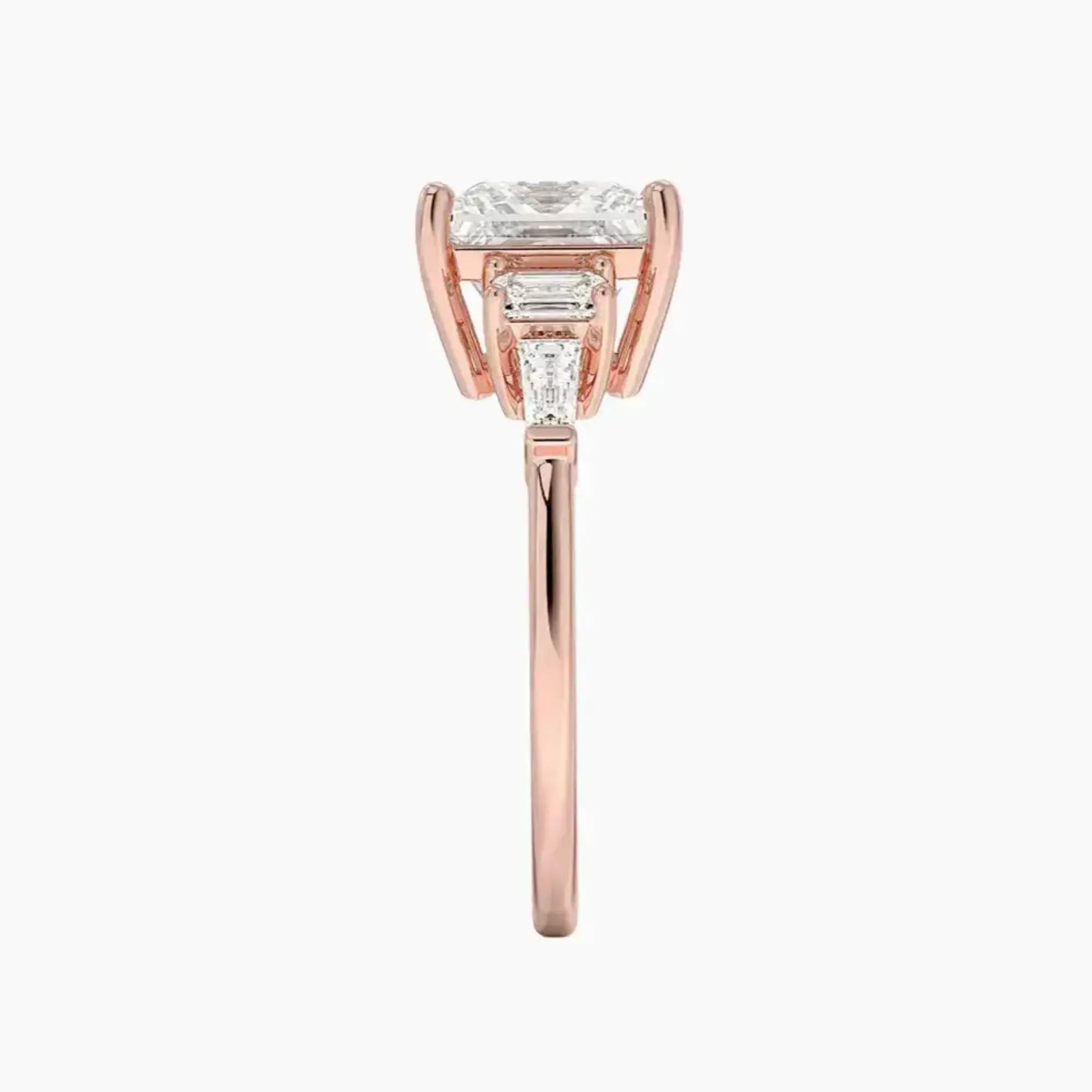 Delphine Five Stone Princess Designer Diamond Ring Setting in 14K Yellow Gold