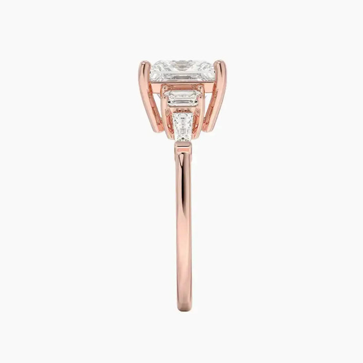Delphine Five Stone Princess Designer 2.5 Carat Lab Grown Diamond Engagement Ring in 18K Yellow Gold