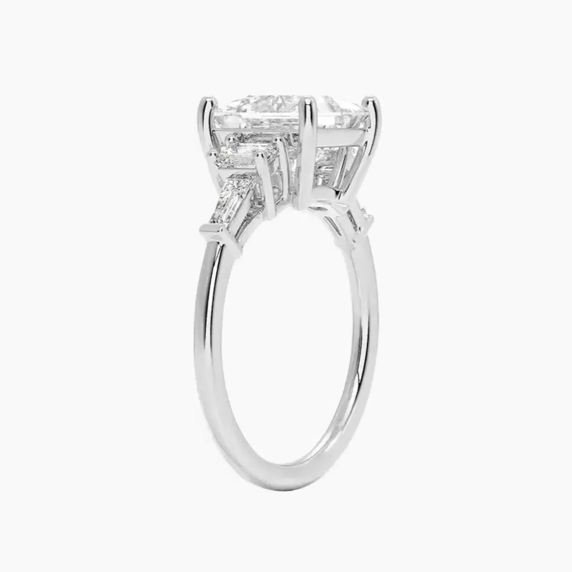 Delphine Five Stone Princess Designer 3 Carat Lab Grown Diamond Engagement Ring in 14K Rose Gold