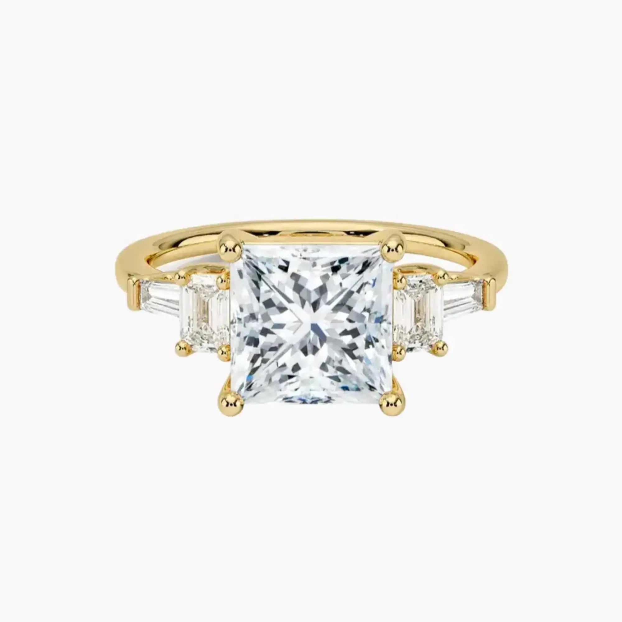 Delphine Five Stone Princess Designer 2 Carat Lab Grown Diamond Engagement Ring in 14K White Gold