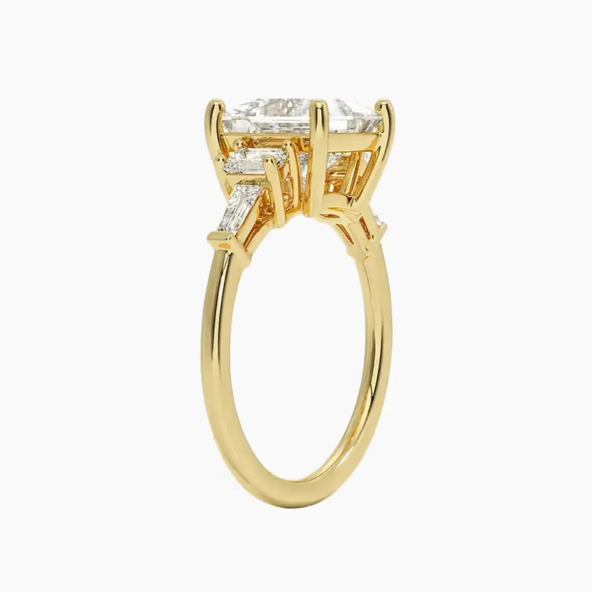 Delphine Five Stone Princess Designer Diamond Ring Setting in 14K White Gold
