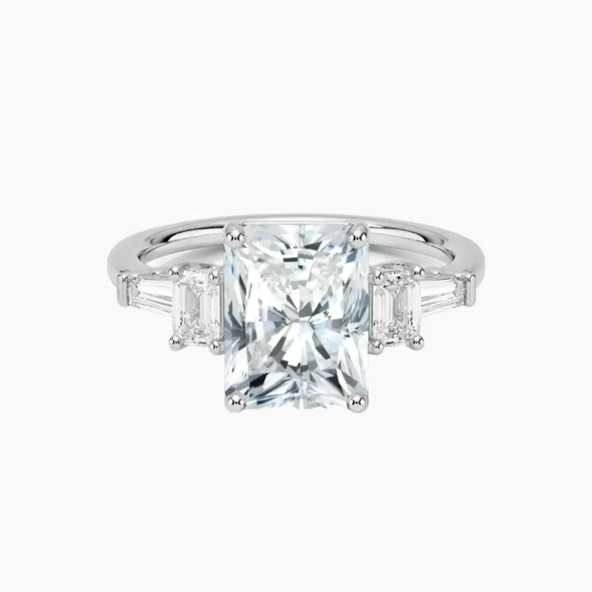 Delphine Five Stone Radiant Designer 3 Carat Lab Grown Diamond Engagement Ring in 14K Yellow Gold