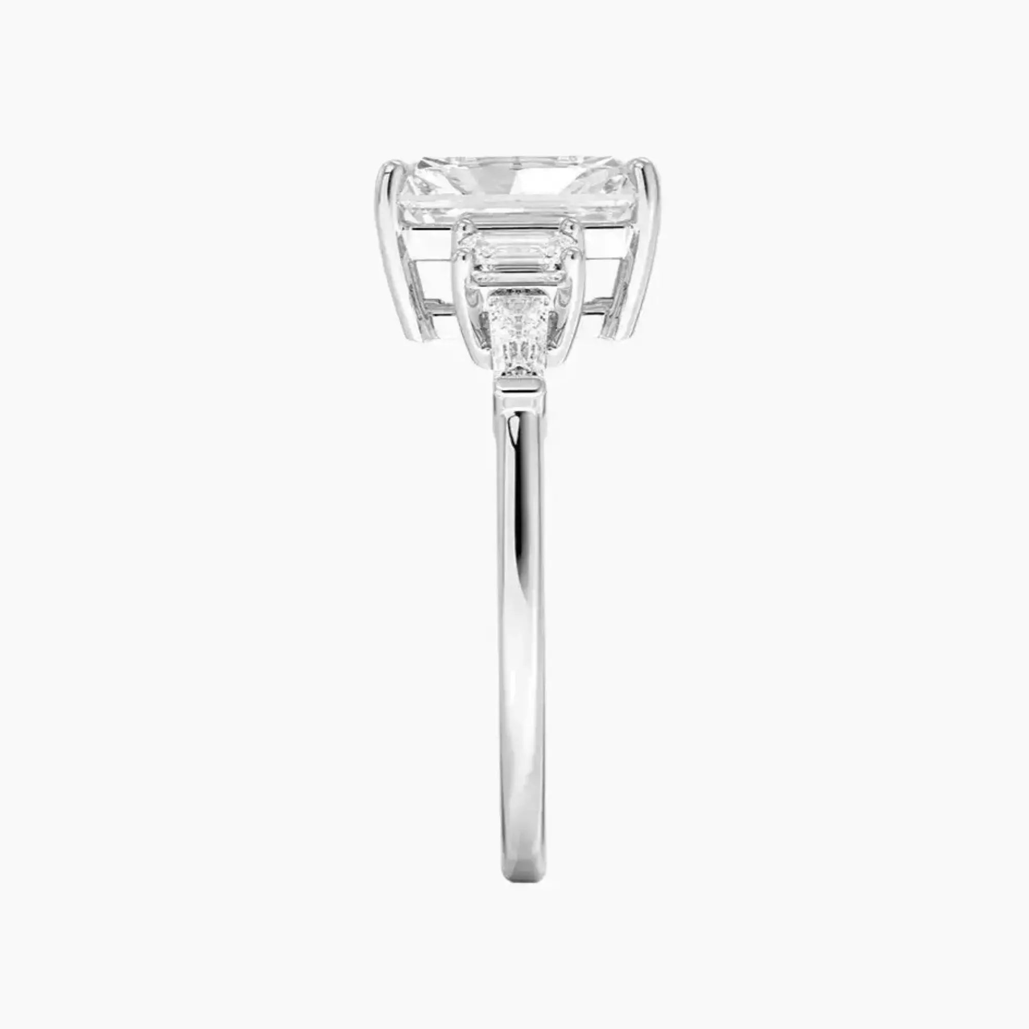 Delphine Five Stone Radiant Designer 3 Carat Lab Grown Diamond Engagement Ring in 14K White Gold