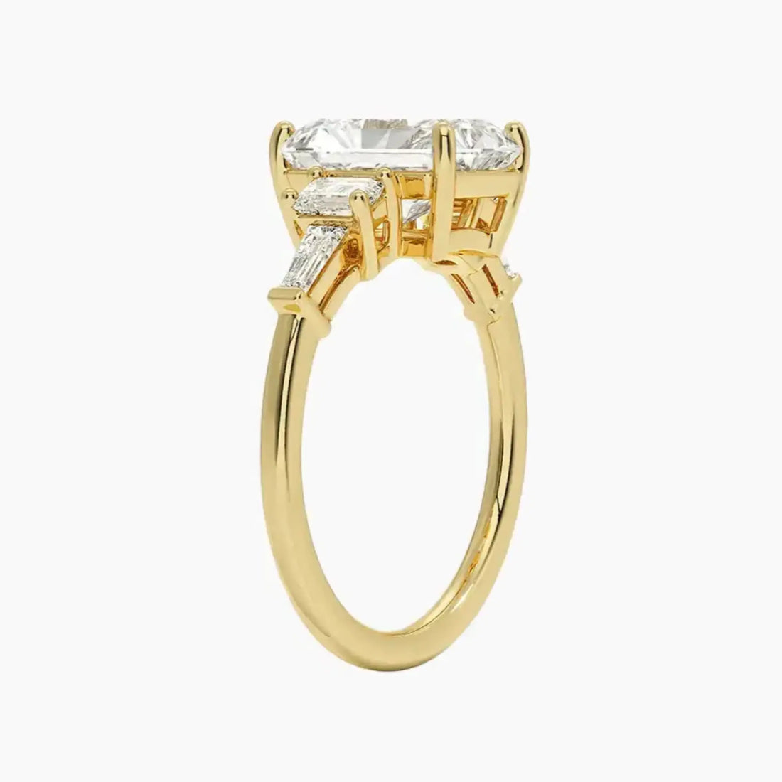 Delphine Five Stone Radiant Designer 2 Carat Lab Grown Diamond Engagement Ring in 14K White Gold